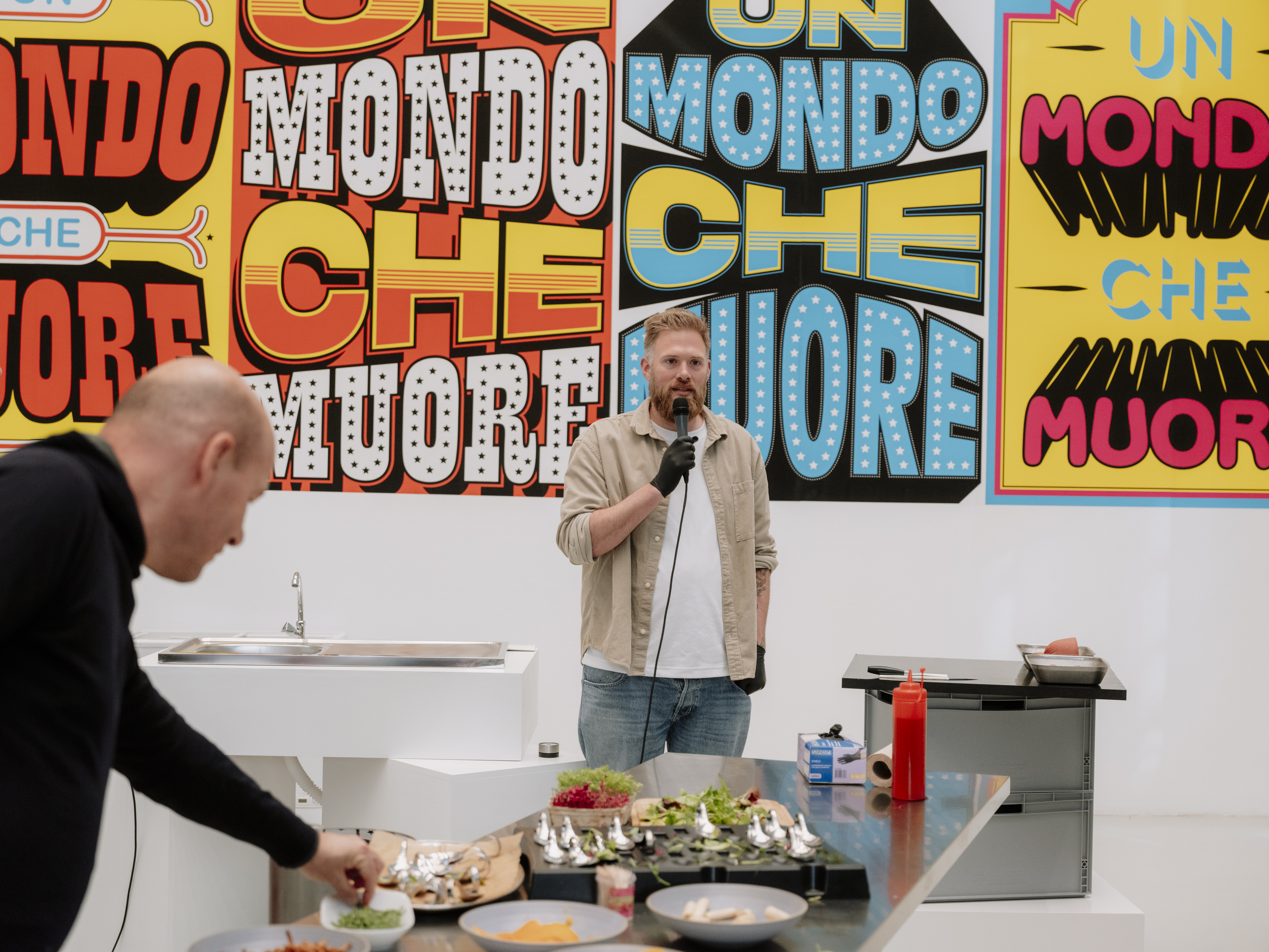 ▴ Sebastian Baier at School of Survival exhibition Opening, Deichtorhallen Hamburg, 2024 © Phillip Meuser.